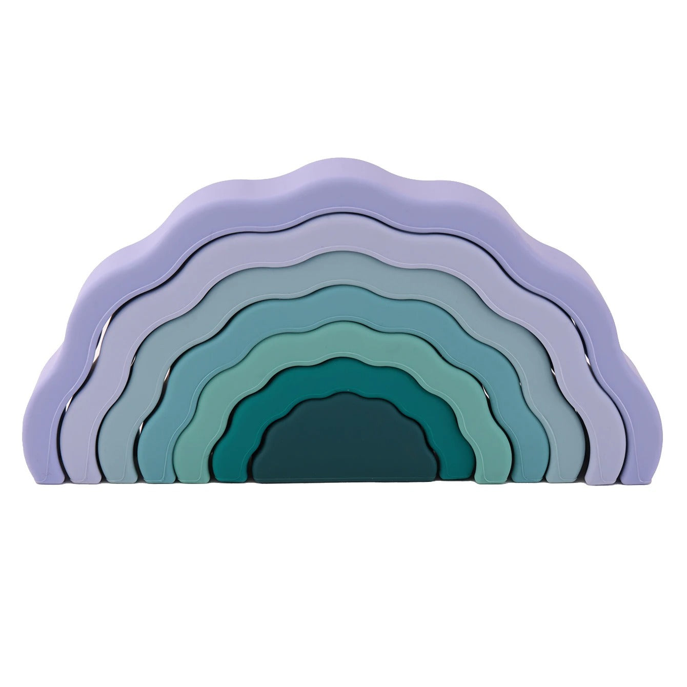 1Set Wavy Rainbow Stacking Toy BPA Free Silicone Teether Toy Baby Sensory Montessori Learning Toy For Kids 0-3 Years Baby Stuff