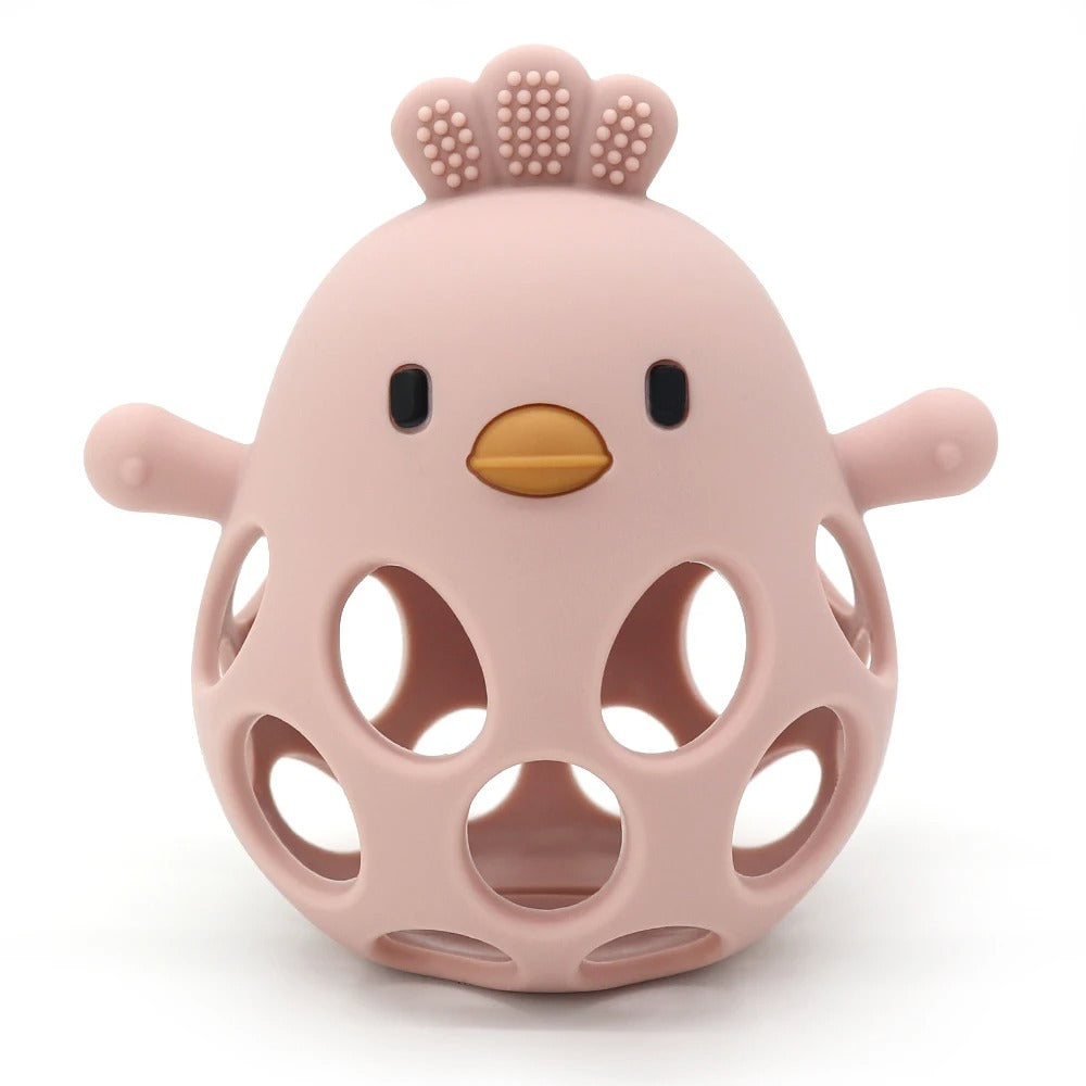 1Pcs Baby Teether Gloves Kids Cartoon Chick Shape Teether Toy Silicone Dental Care Gums Anti-eating Hand Molar Baby Accessorie