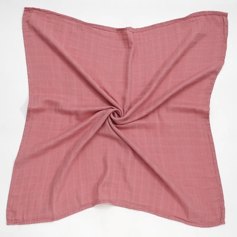 Muslin 70%Bamboo 30%Cotton Baby Blanket Baby Bed Soft Swaddle Newborn Pure Color Feeding Bibs Bandana Burp Cloth Towel Scarf