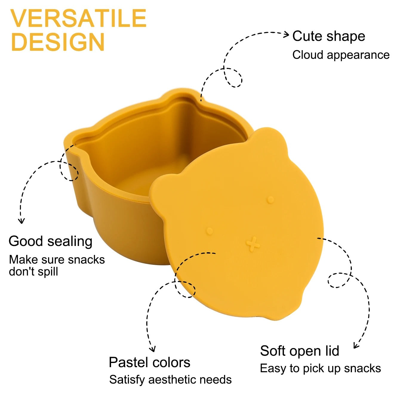 1PCS Baby Cartoon Silicone Feeding Snack Cup Toddle Portable Food Storage Box Portable Snacks Container Children's Tableware