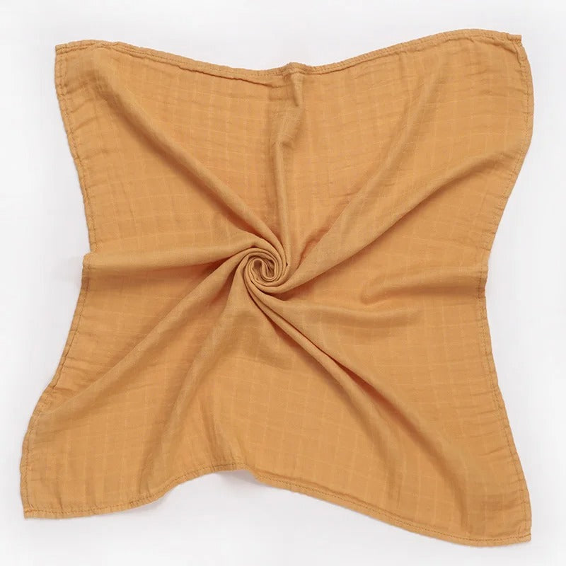 Muslin 70%Bamboo 30%Cotton Baby Blanket Baby Bed Soft Swaddle Newborn Pure Color Feeding Bibs Bandana Burp Cloth Towel Scarf