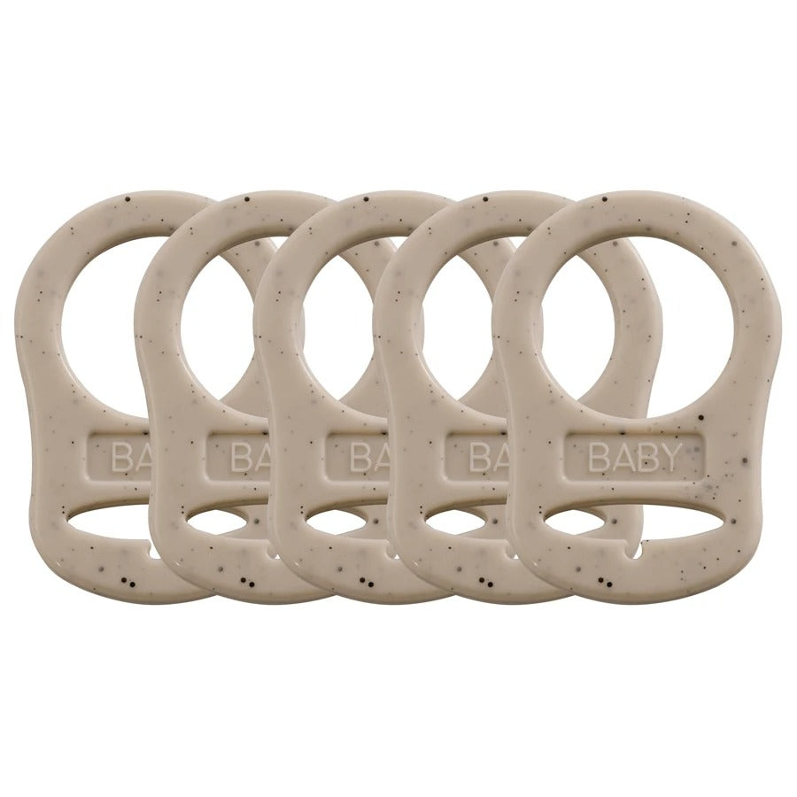 5PCS Soft Silicone Baby Dummy Pacifier Holder Clip Adapter Button Baby Mam Ring Newborn Nipple Teether Toys Baby Accessories
