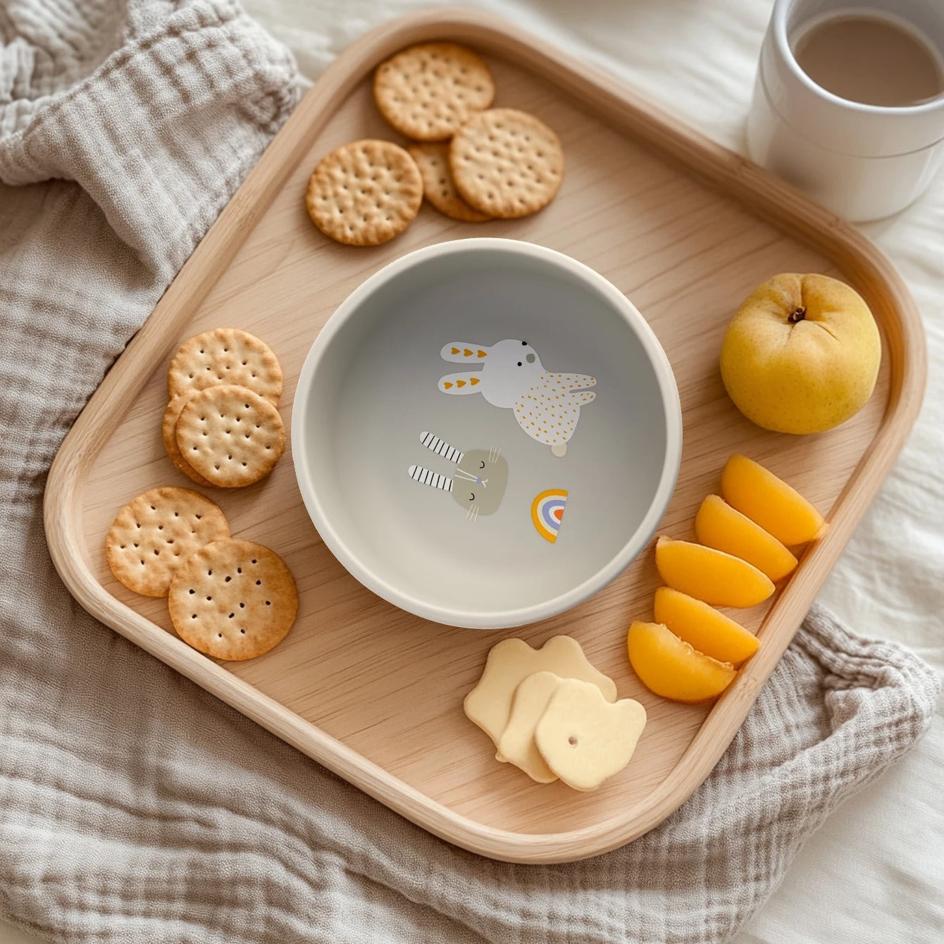 1PCS Baby Silicone Feeding Bowl Cartoon Pattern Baby Dishes Plate BPA Free Food Container Newborn Training Weaning Tableware