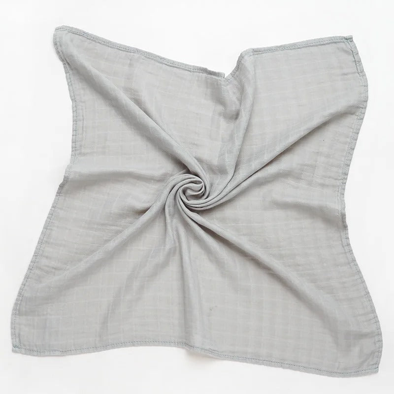 Muslin 70%Bamboo 30%Cotton Baby Blanket Baby Bed Soft Swaddle Newborn Pure Color Feeding Bibs Bandana Burp Cloth Towel Scarf