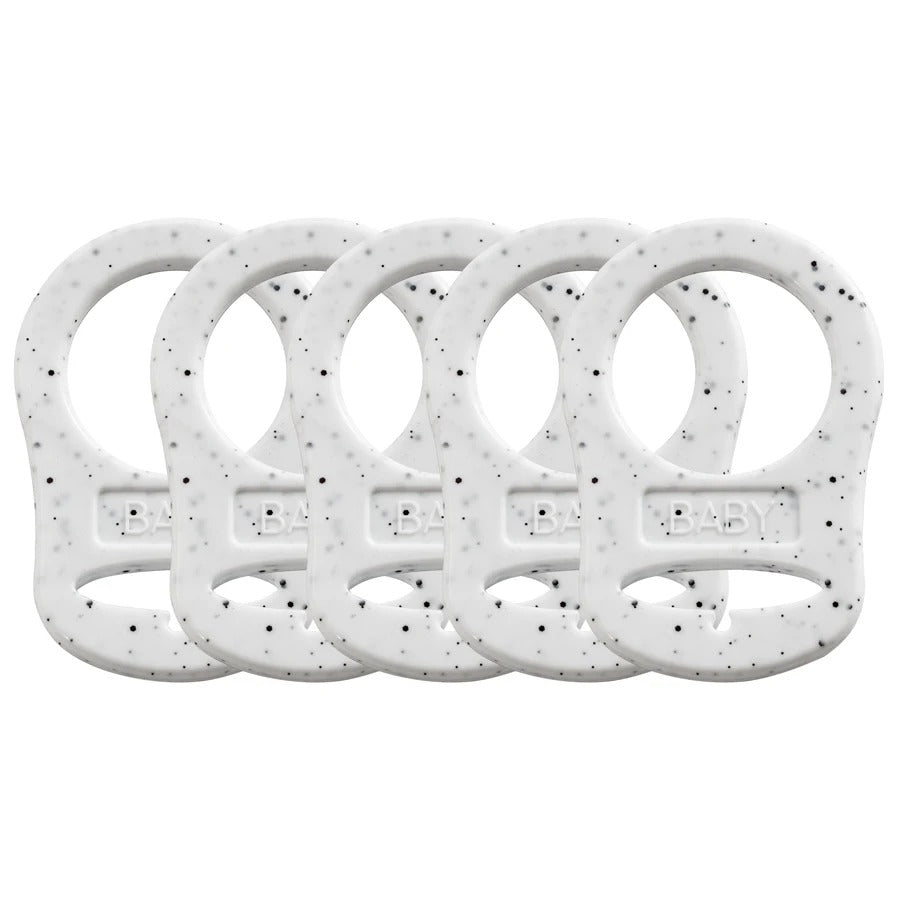 5PCS Soft Silicone Baby Dummy Pacifier Holder Clip Adapter Button Baby Mam Ring Newborn Nipple Teether Toys Baby Accessories