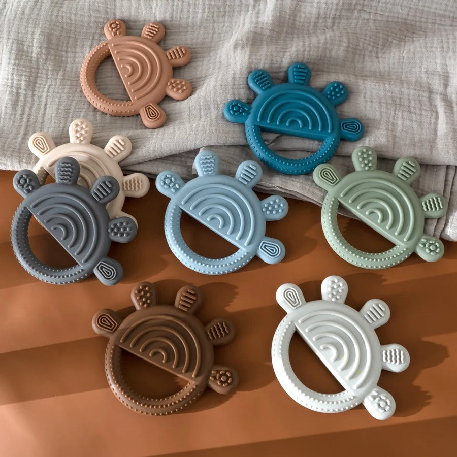 1pc Silicone Teether Toy BPA Free 0-12 Baby Toys Teething Ring Sensory Toys For Kids Chewing Teething Soothing Toys Accessories