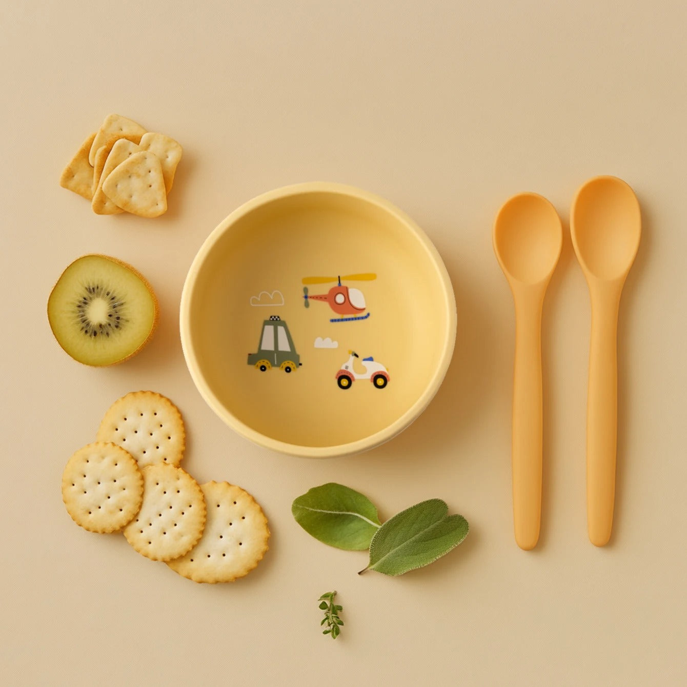 1PCS Baby Silicone Feeding Bowl Cartoon Pattern Baby Dishes Plate BPA Free Food Container Newborn Training Weaning Tableware