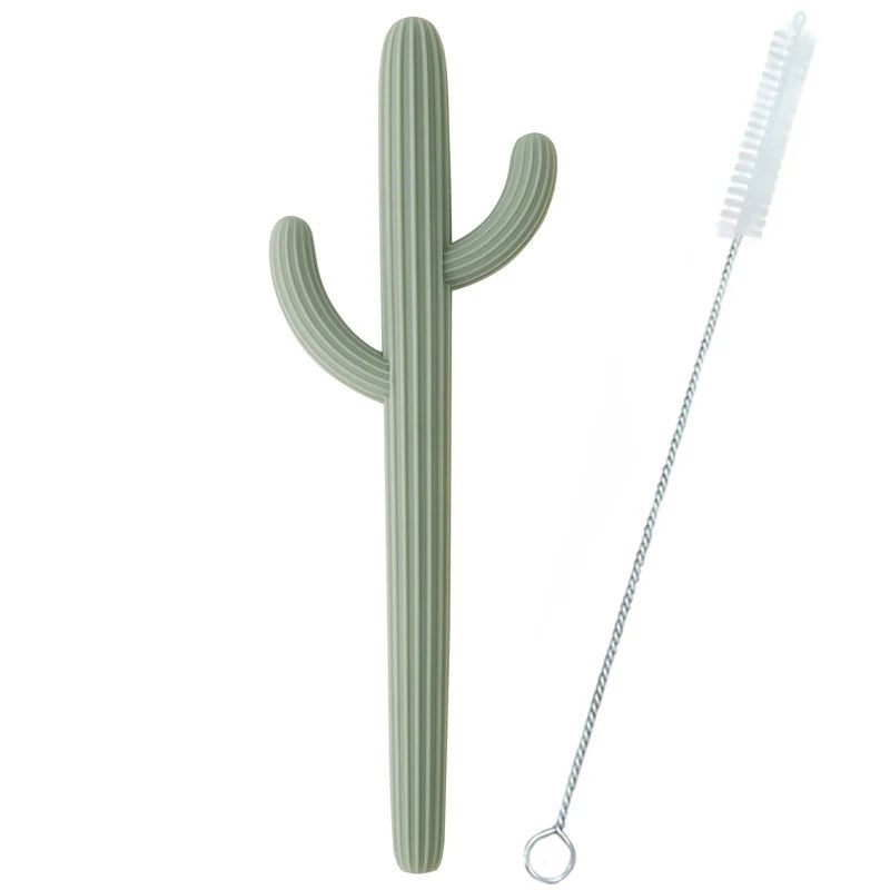 Baby Shower Gifts Silicone Teethers Fidget Toys For Newborns Cactus Shape Straw Teething Infant Chewing Toy Children's Products