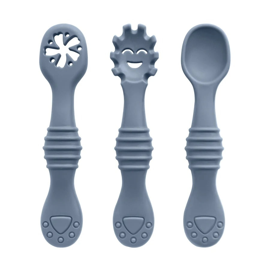 New Mother-kids 3PCS Baby Silicone Spoons Baby Utensils Training Cutlery Set Baby Feeding Meal Spoon Children's Tableware