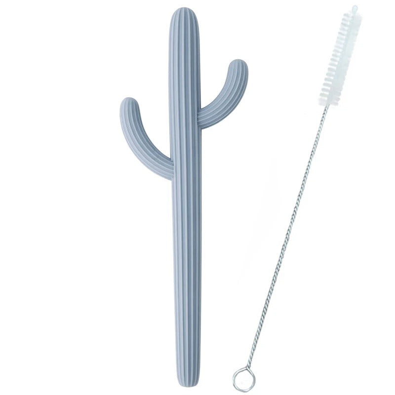 Baby Shower Gifts Silicone Teethers Fidget Toys For Newborns Cactus Shape Straw Teething Infant Chewing Toy Children's Products