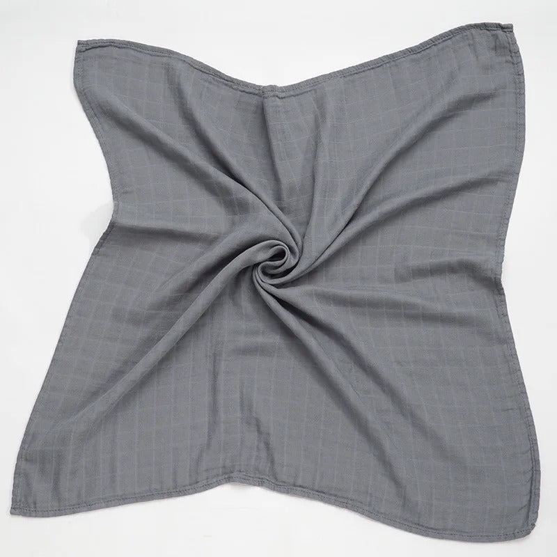 Muslin 70%Bamboo 30%Cotton Baby Blanket Baby Bed Soft Swaddle Newborn Pure Color Feeding Bibs Bandana Burp Cloth Towel Scarf
