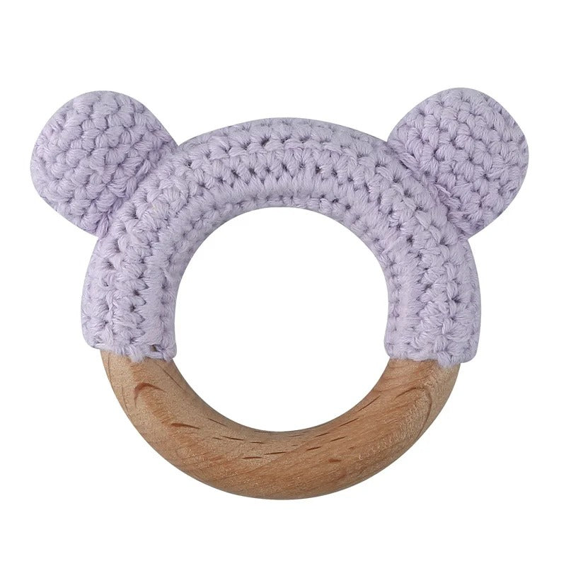 Food Grade Wooden Rings Wristband Infant Feeding Circles Bites Toys DIY Knitting Baby Teether Toys Newborn Fitness Frame Pendant
