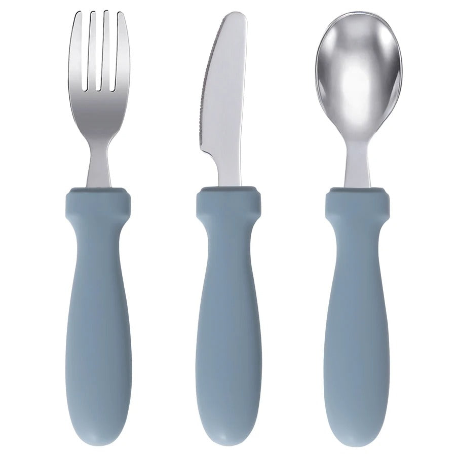 Newborn Stainless Steel Children's Tableware Spoon Fork Knife Set Dessert Spoon For Kids Baby Gadgets Feeding Cutlery Baby Stuff