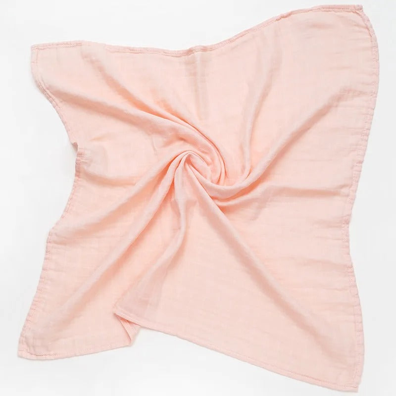 Muslin 70%Bamboo 30%Cotton Baby Blanket Baby Bed Soft Swaddle Newborn Pure Color Feeding Bibs Bandana Burp Cloth Towel Scarf