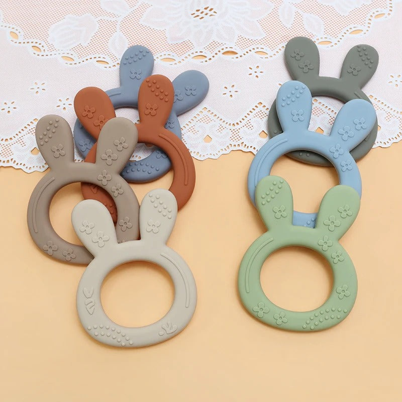 1PCS BPA Free Baby Silicone Teether Toy Cute Chewing Teething Toys Kids Teething Ring Sensory Toys For Toddlers Teether Toy