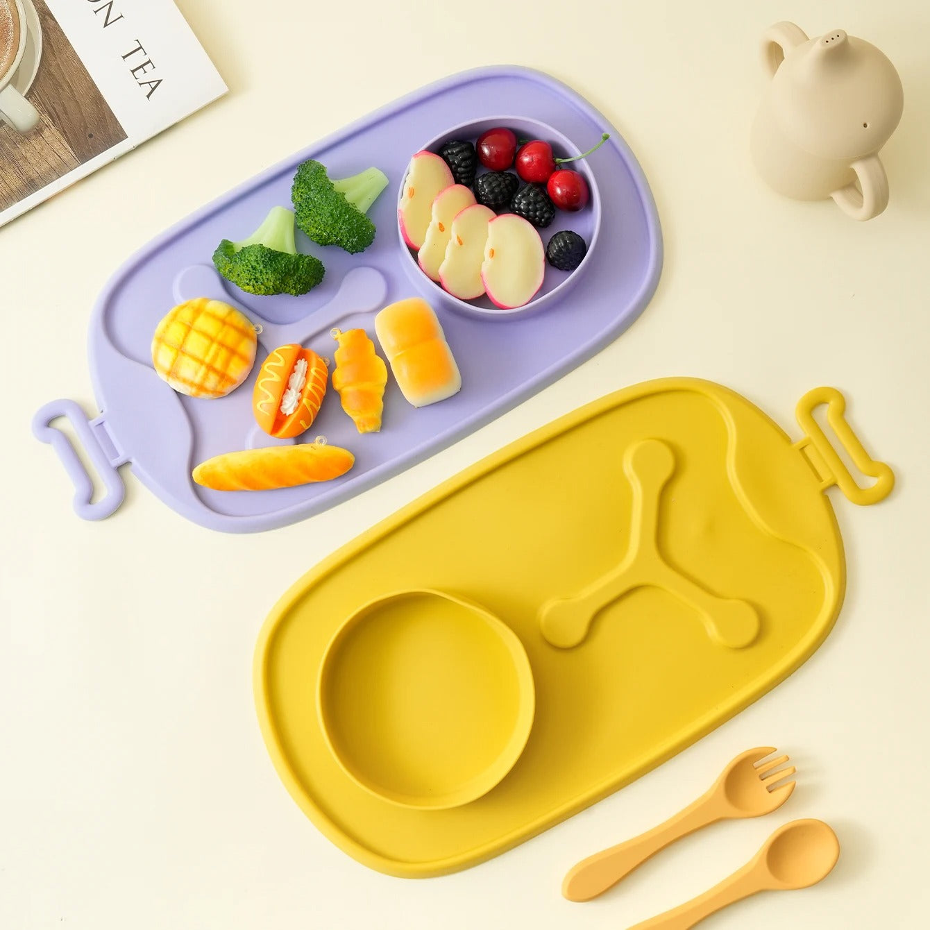 1PCS New Design Baby Silicone Bowl Anti-slip Feeding Dishes Plate Tableware For Training & Storage Portable Baby Shower Gift