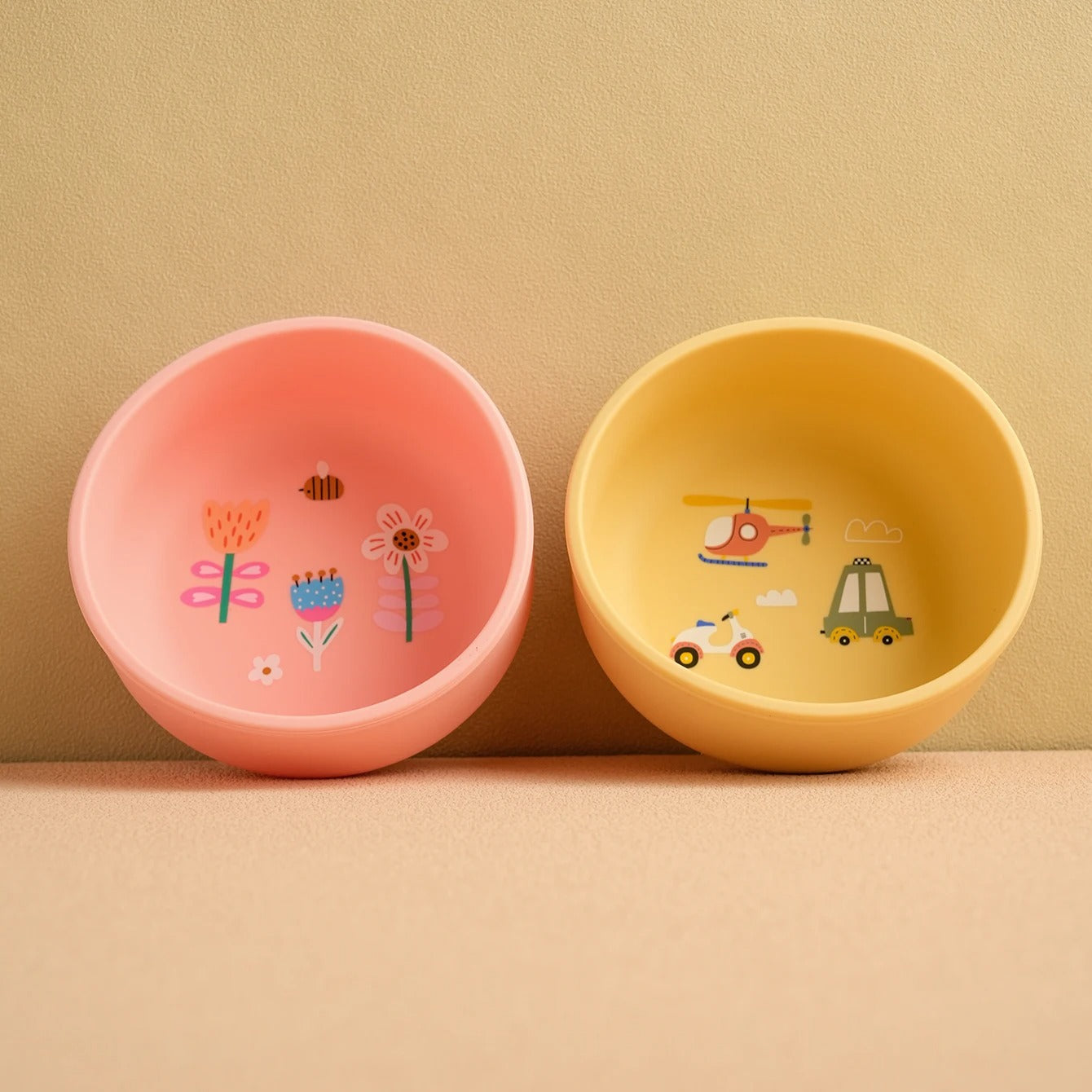 1PCS Baby Silicone Feeding Bowl Cartoon Pattern Baby Dishes Plate BPA Free Food Container Newborn Training Weaning Tableware