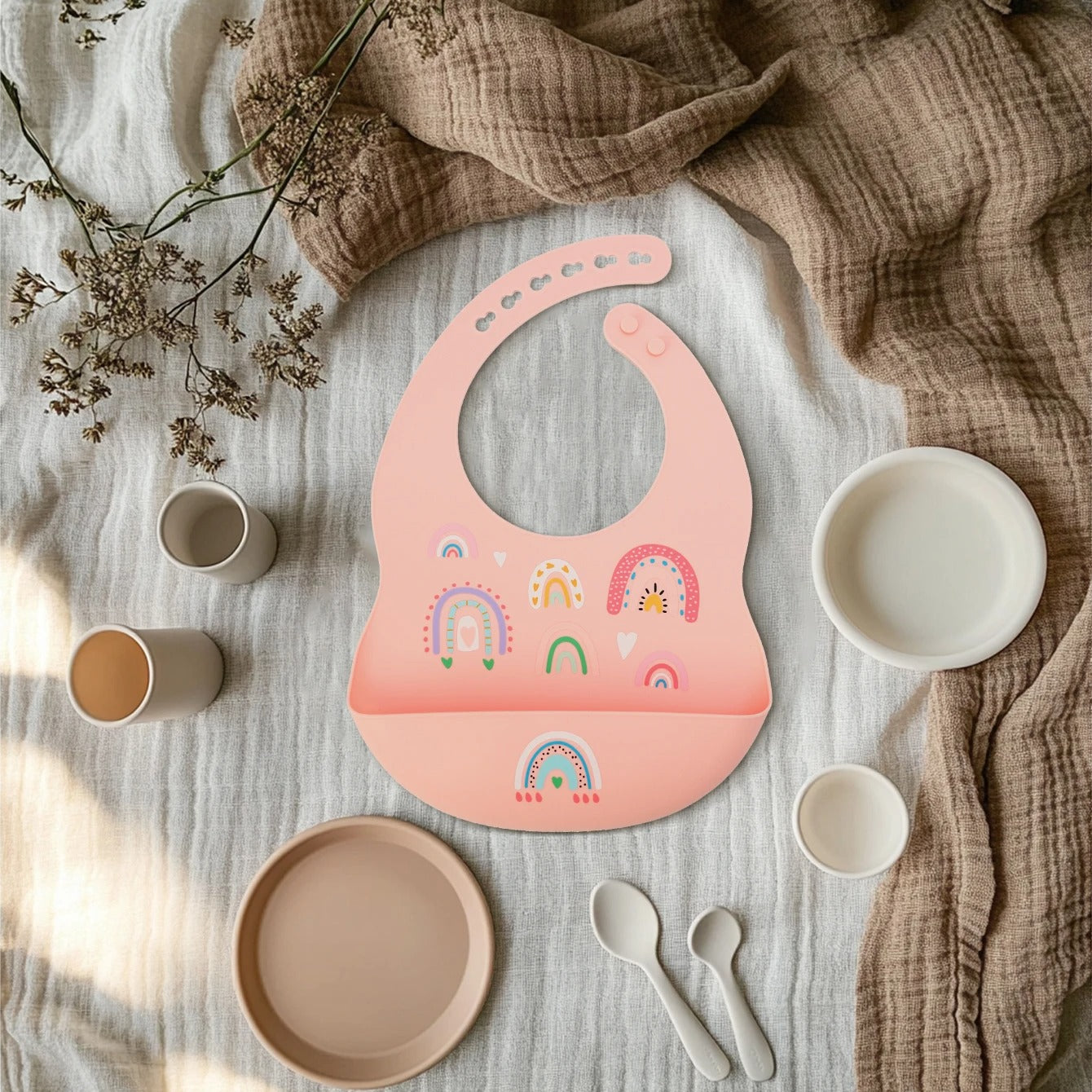 1PCS Silicone Baby Bib Waterproof Saliva Bibs Cartoon Newborn Soft Aprons Portable Baby Burp Scarf Baby Feeding Accessories