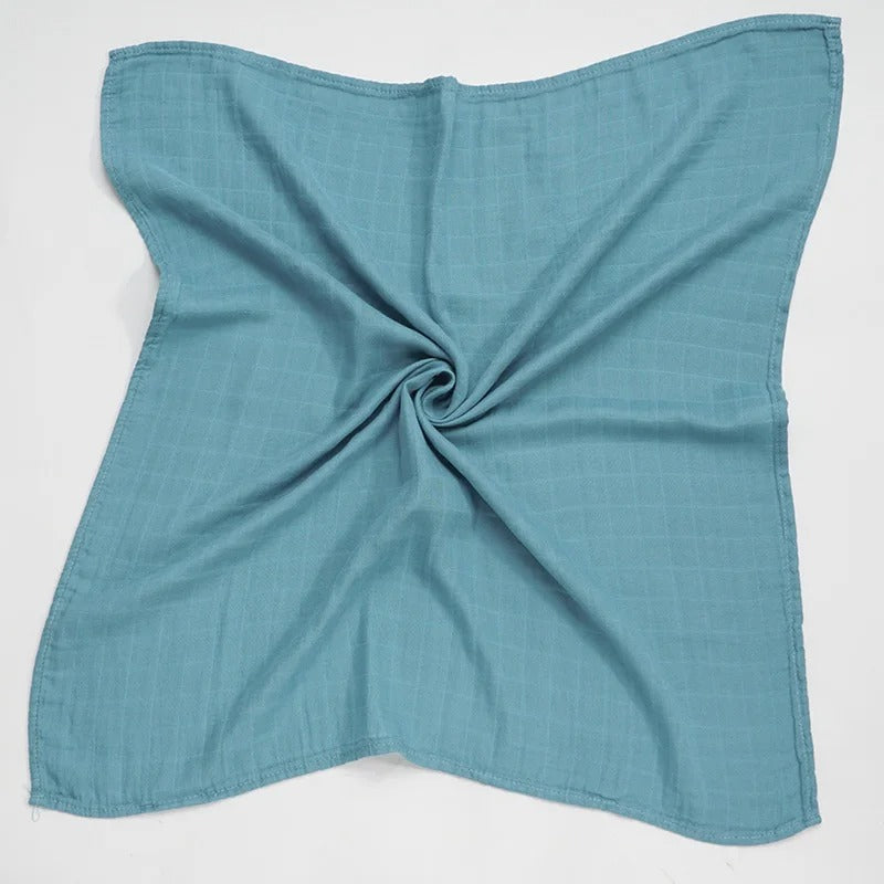 Muslin 70%Bamboo 30%Cotton Baby Blanket Baby Bed Soft Swaddle Newborn Pure Color Feeding Bibs Bandana Burp Cloth Towel Scarf