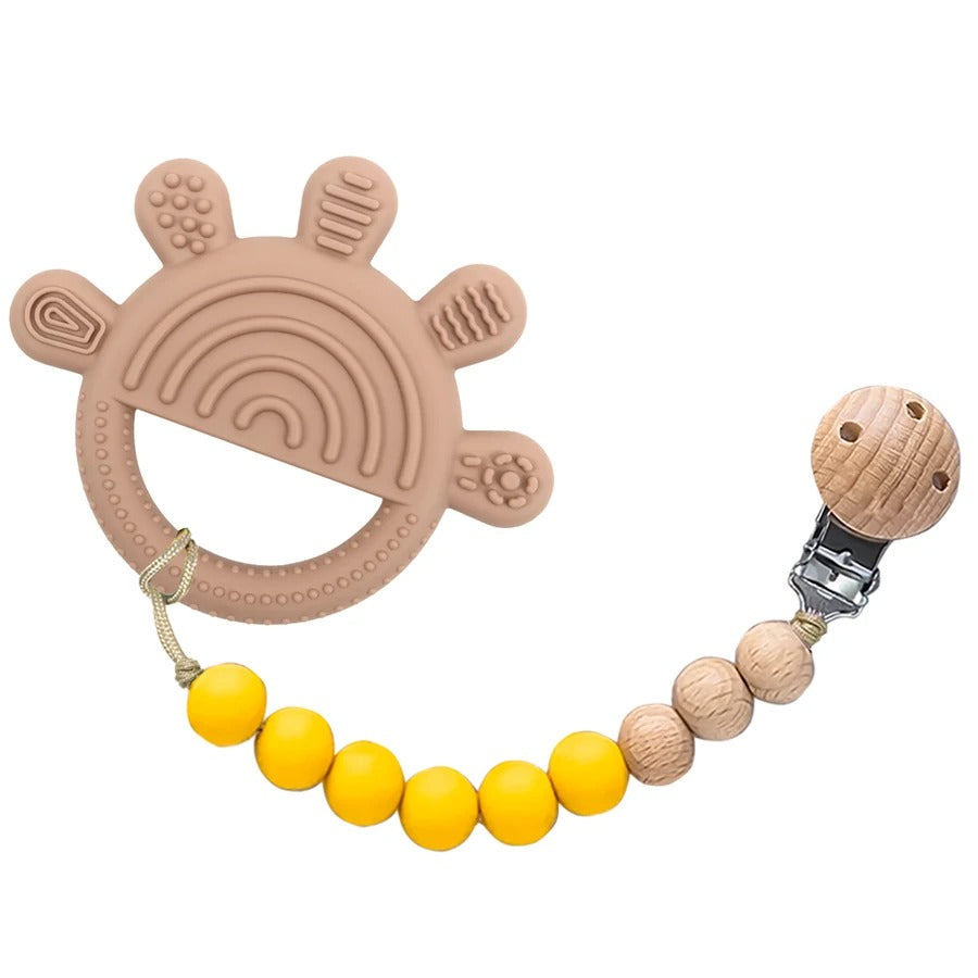 1pc Silicone Teether Toy BPA Free 0-12 Baby Toys Teething Ring Sensory Toys For Kids Chewing Teething Soothing Toys Accessories