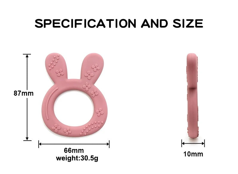 1PCS BPA Free Baby Silicone Teether Toy Cute Chewing Teething Toys Kids Teething Ring Sensory Toys For Toddlers Teether Toy