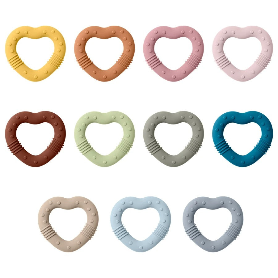 1PCS Silicone Baby Teether Toy BPA Free Love Heart Shape Molar For Newborn Teether Chewing Toys Teething Ring Baby Accessories