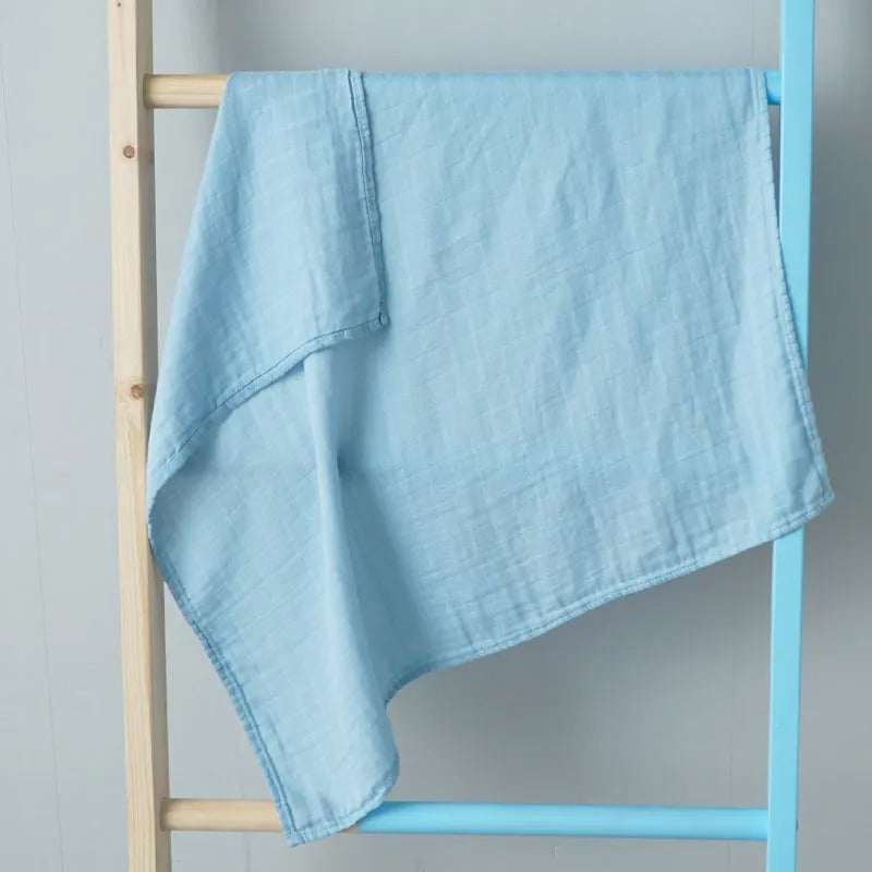Muslin 70%Bamboo 30%Cotton Baby Blanket Baby Bed Soft Swaddle Newborn Pure Color Feeding Bibs Bandana Burp Cloth Towel Scarf