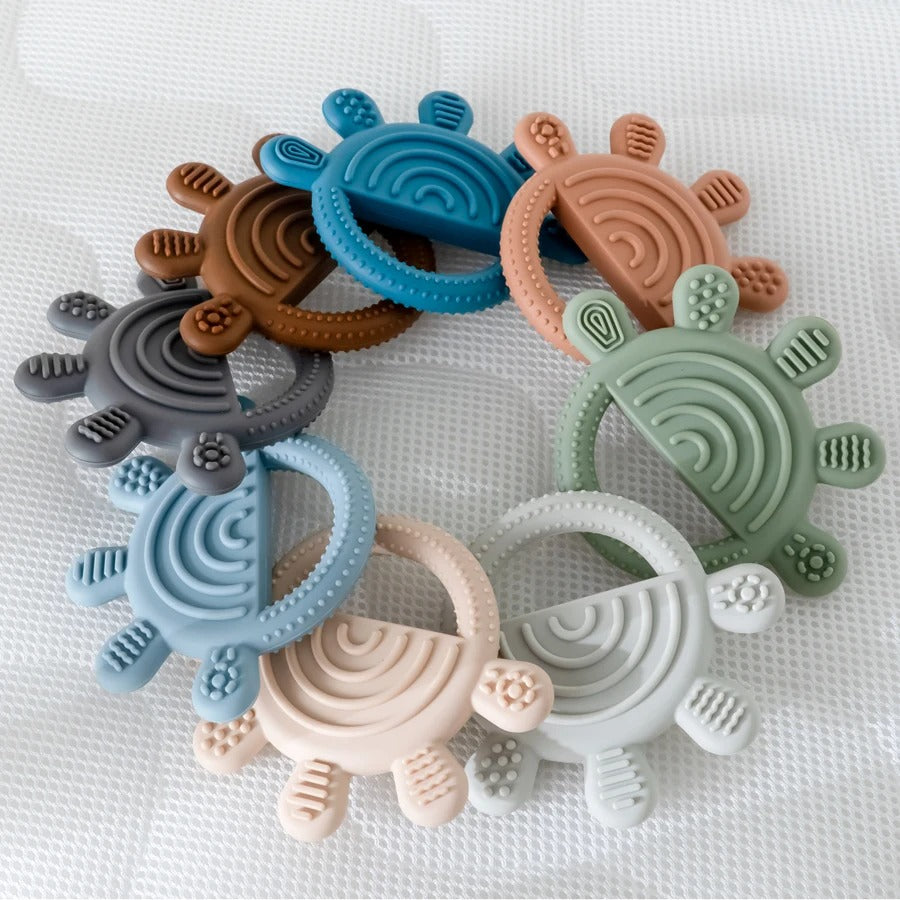 1pc Silicone Teether Toy BPA Free 0-12 Baby Toys Teething Ring Sensory Toys For Kids Chewing Teething Soothing Toys Accessories
