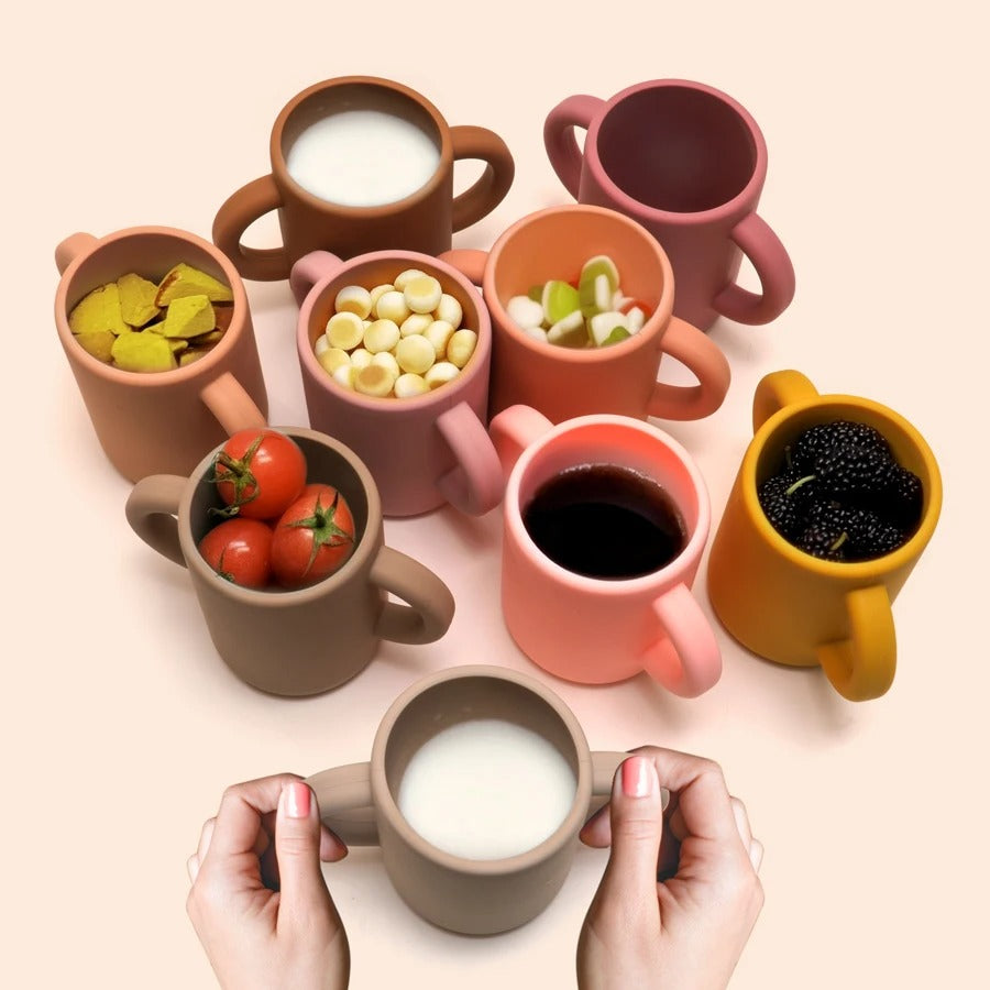 Baby Silicone Feeding Toddler Cups Tableware Child Bottle Learning Drinking Cup With Handle BPA Free Baby Items