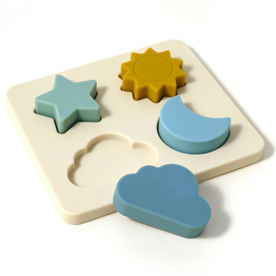 1 Set of Cartoon 3D Wooden Silicone Puzzle Baby Montessori Toys Toddlers Educational Traffic Jigsaw Puzzle Set Children Toys