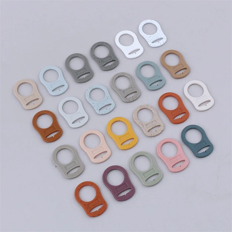 5PCS Soft Silicone Baby Dummy Pacifier Holder Clip Adapter Button Baby Mam Ring Newborn Nipple Teether Toys Baby Accessories