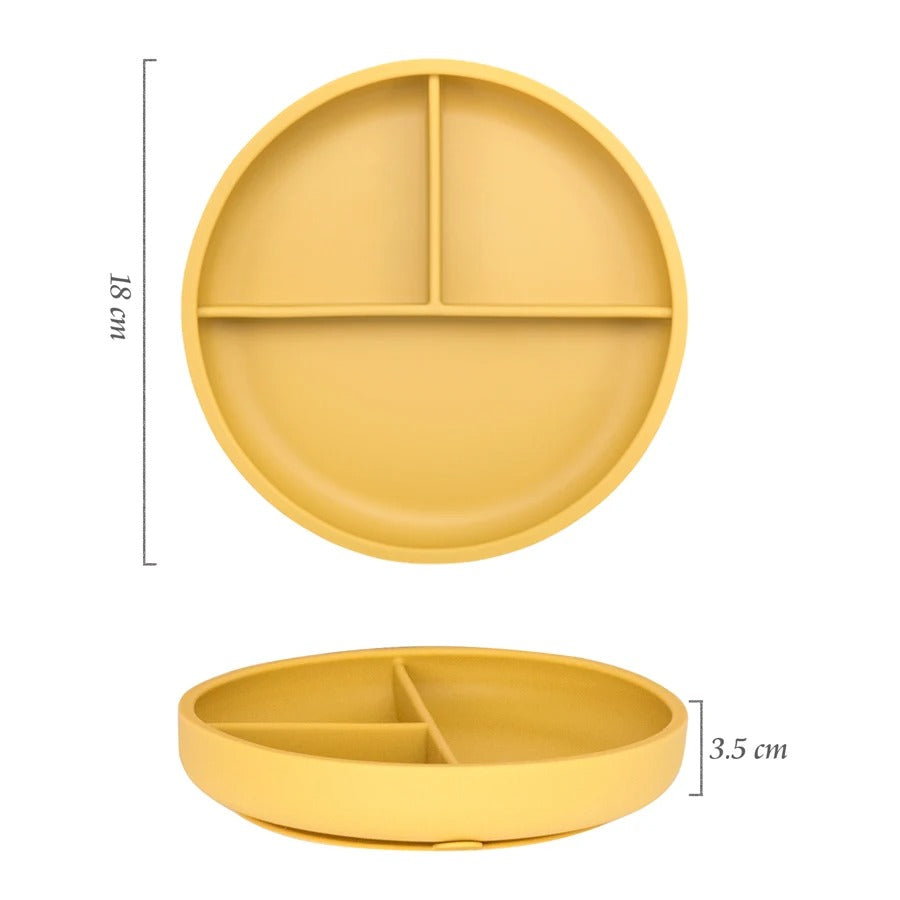 Cute Pure Color Weaning Children's Tableware Feeding Suction Plate Training Bowl Dining Appliance Food Grade Baby Accessories