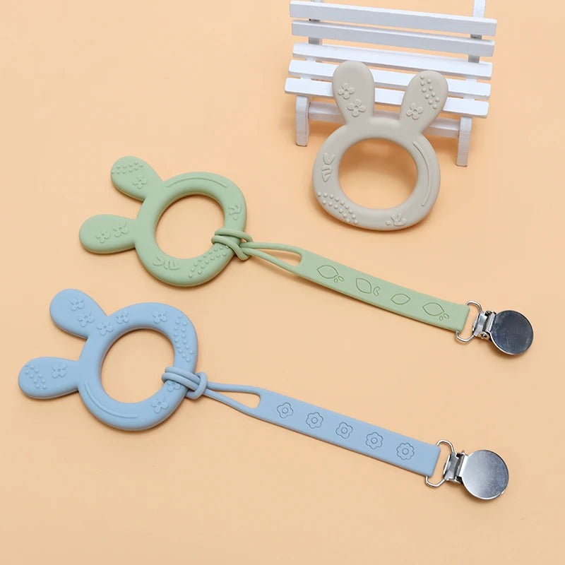 1PCS BPA Free Baby Silicone Teether Toy Cute Chewing Teething Toys Kids Teething Ring Sensory Toys For Toddlers Teether Toy