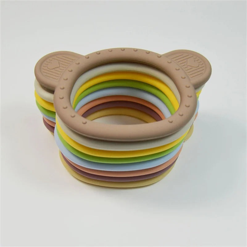 New Cartoon Animal Baby Teether Health Care Molar Toy Tactile Cognition Chewing Teething Toy Silicone Newborn Accessories