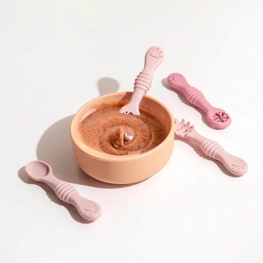 New Mother-kids 3PCS Baby Silicone Spoons Baby Utensils Training Cutlery Set Baby Feeding Meal Spoon Children's Tableware