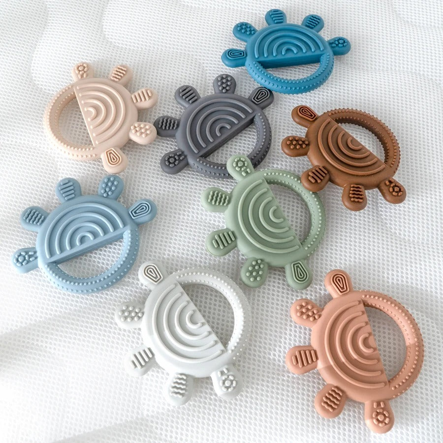 1pc Silicone Teether Toy BPA Free 0-12 Baby Toys Teething Ring Sensory Toys For Kids Chewing Teething Soothing Toys Accessories