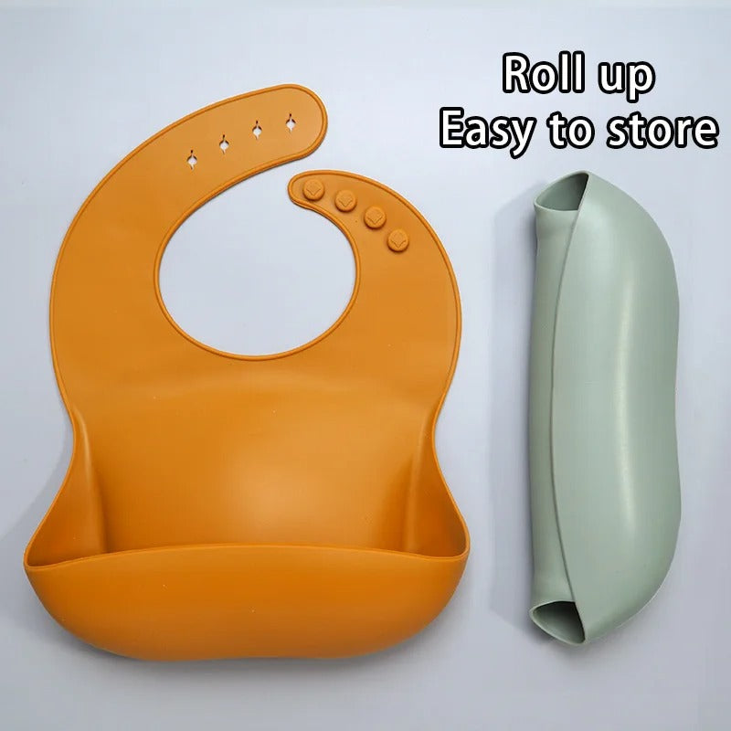 Best Gifts For Newborns Solid Silicone Baby Feeding Bibs Burp Cloths Bandana Fashionable Aprons Breastplate Baby Stuff