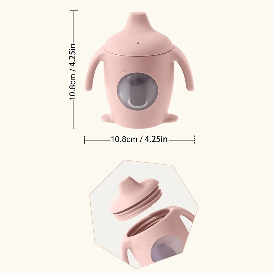 1PCS Toddler Trainer Cup Kids Dining Cup Baby Silicone Transparent Water Bottle With Handle Milk Cups For Toddlers Baby Stuff