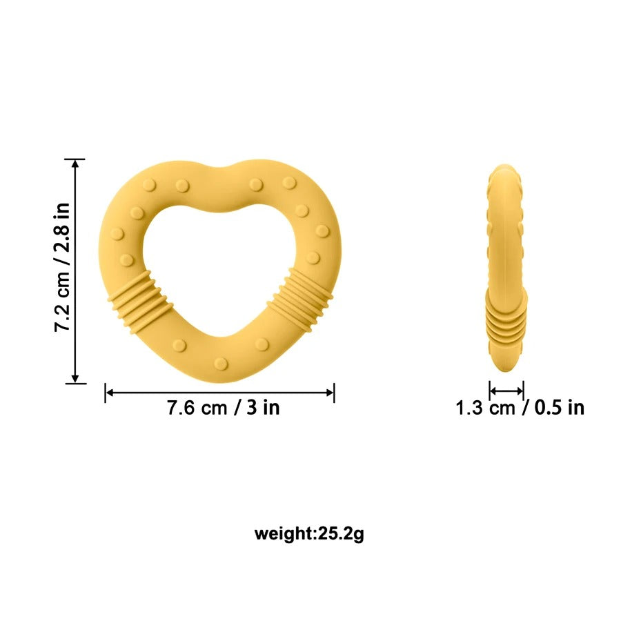 1PCS Silicone Baby Teether Toy BPA Free Love Heart Shape Molar For Newborn Teether Chewing Toys Teething Ring Baby Accessories