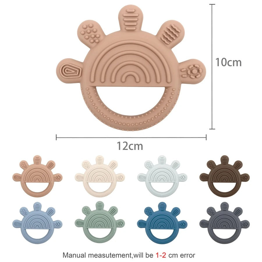 1pc Silicone Teether Toy BPA Free 0-12 Baby Toys Teething Ring Sensory Toys For Kids Chewing Teething Soothing Toys Accessories