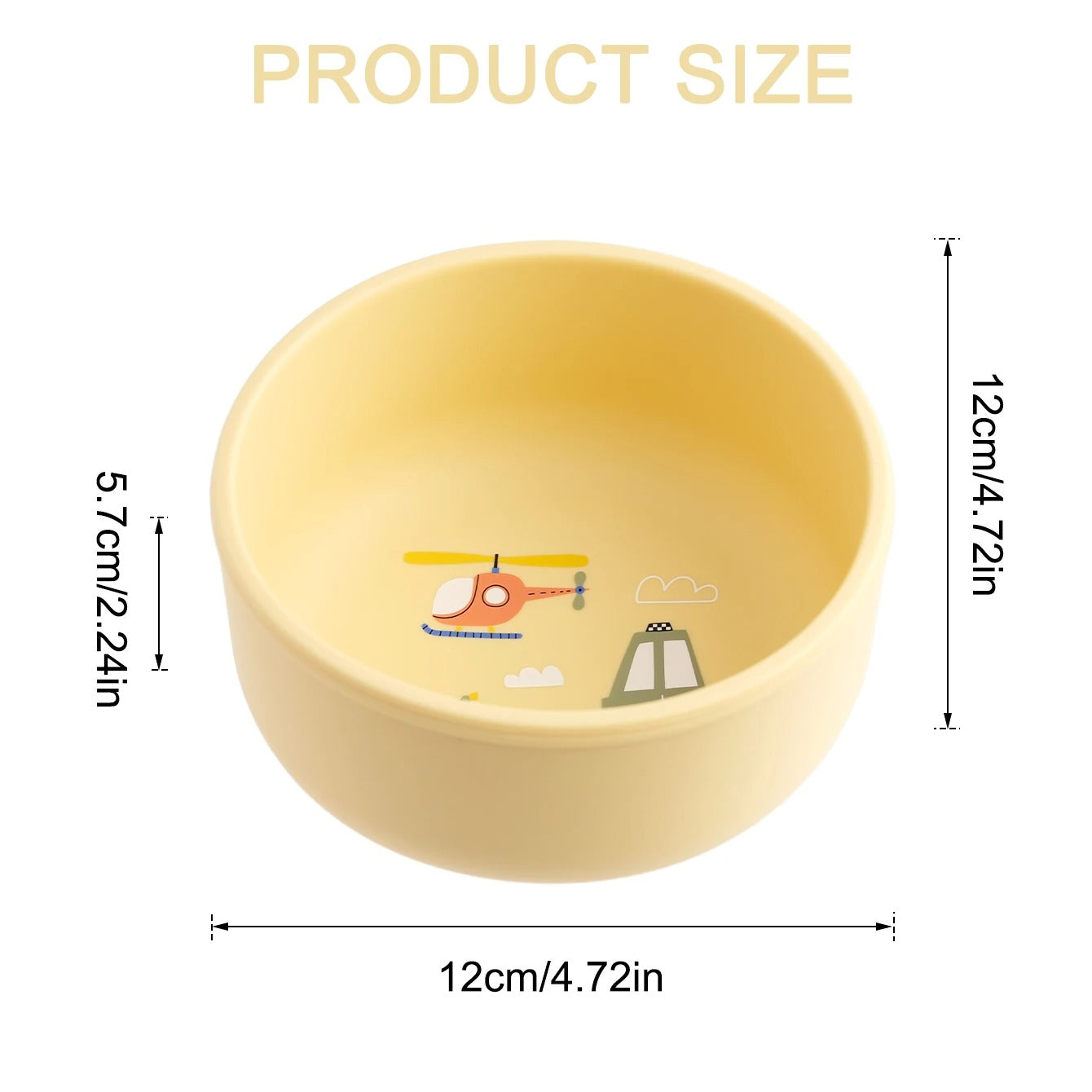 1PCS Baby Silicone Feeding Bowl Cartoon Pattern Baby Dishes Plate BPA Free Food Container Newborn Training Weaning Tableware