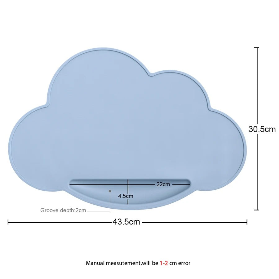 1pc Silicone Cloud Shape Baby Placemat Portable Placemat For Feeding Dishes Plate Kids Non-slip Plate Mat Children's Tableware