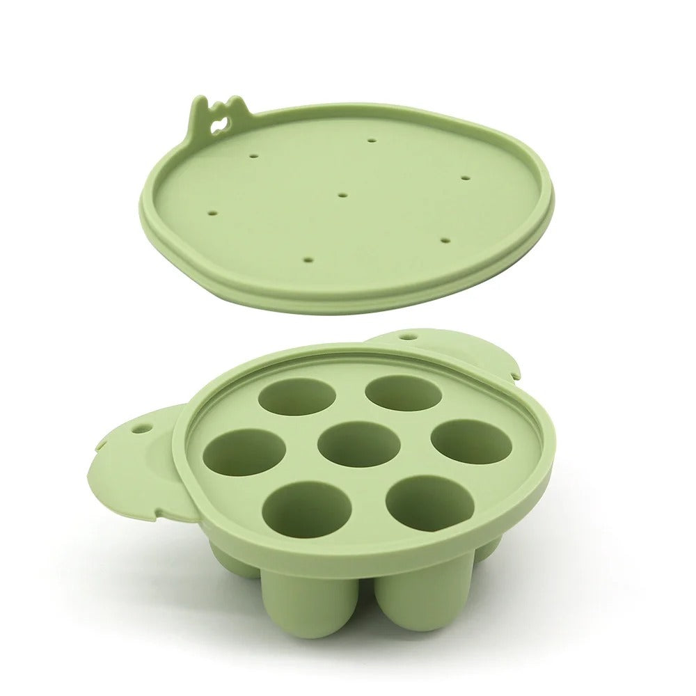 2PCS Baby Ice Cream Pops Silicone Mold Ice Cream Maker Cartoon Animal Shapes Molds Baby Fruit Feeding Pacifier Teether Toy