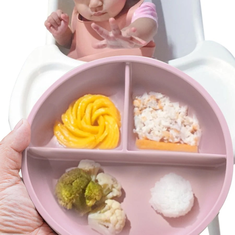 Cute Pure Color Weaning Children's Tableware Feeding Suction Plate Training Bowl Dining Appliance Food Grade Baby Accessories