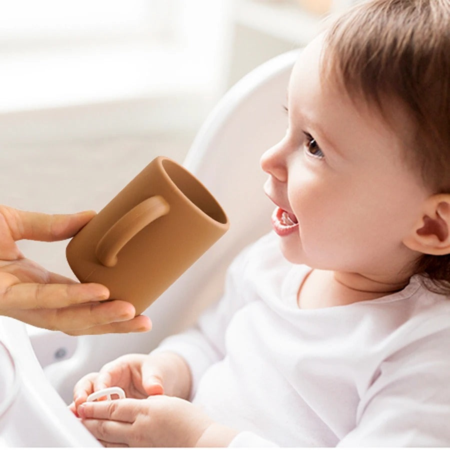 Baby Silicone Feeding Toddler Cups Tableware Child Bottle Learning Drinking Cup With Handle BPA Free Baby Items