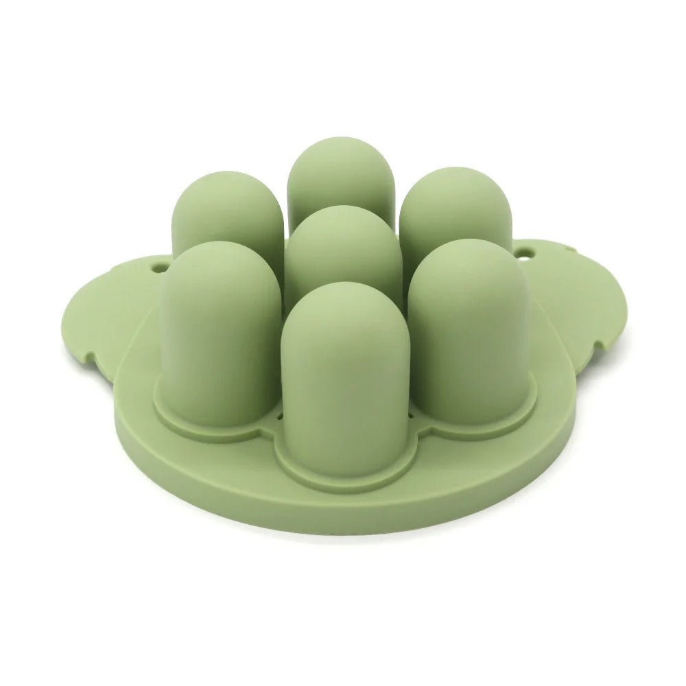 2PCS Baby Ice Cream Pops Silicone Mold Ice Cream Maker Cartoon Animal Shapes Molds Baby Fruit Feeding Pacifier Teether Toy
