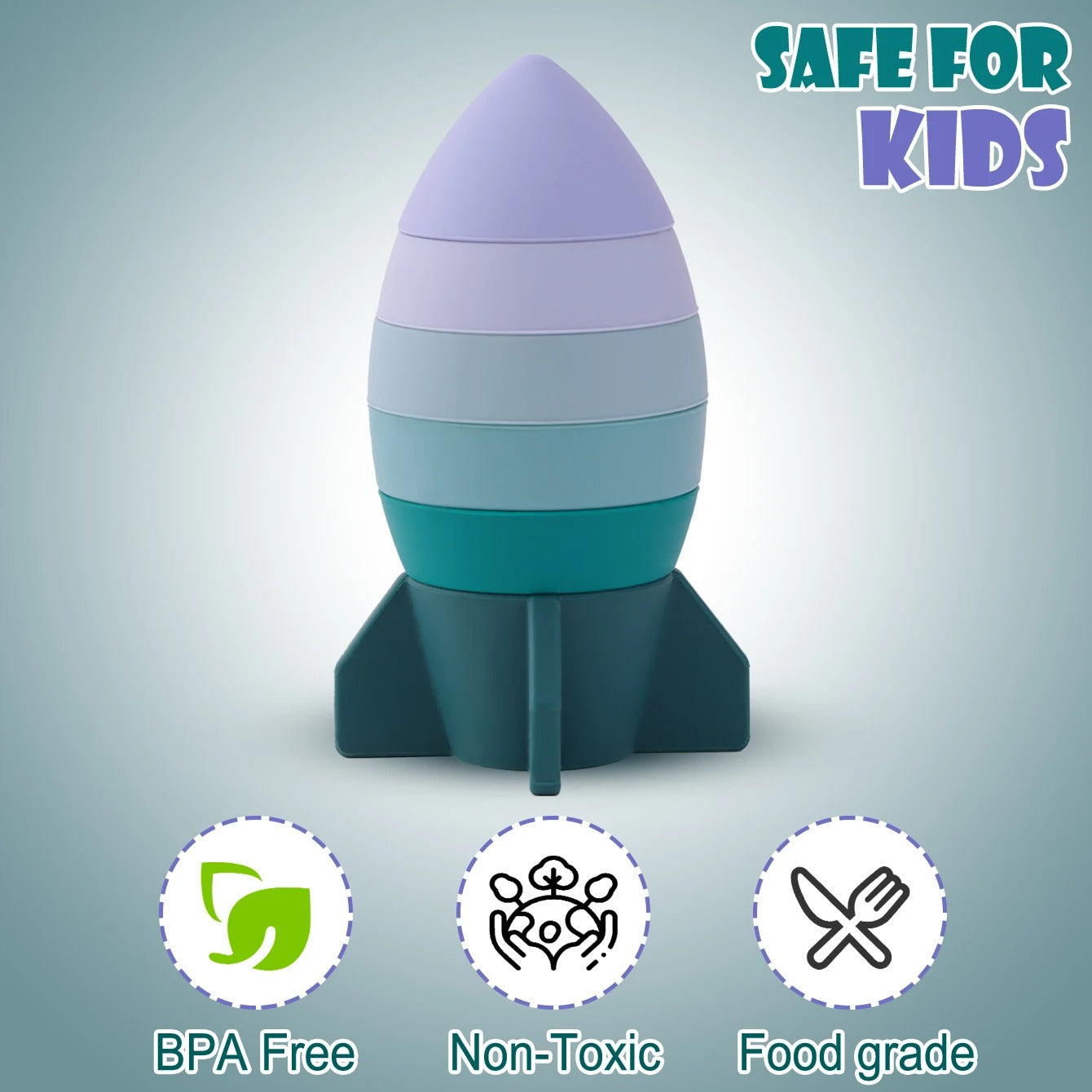 Baby Health Silicone Teether Toy Cartoon Shape Teether Fidget Toys Building Blocks Baby Educational Baby Toys