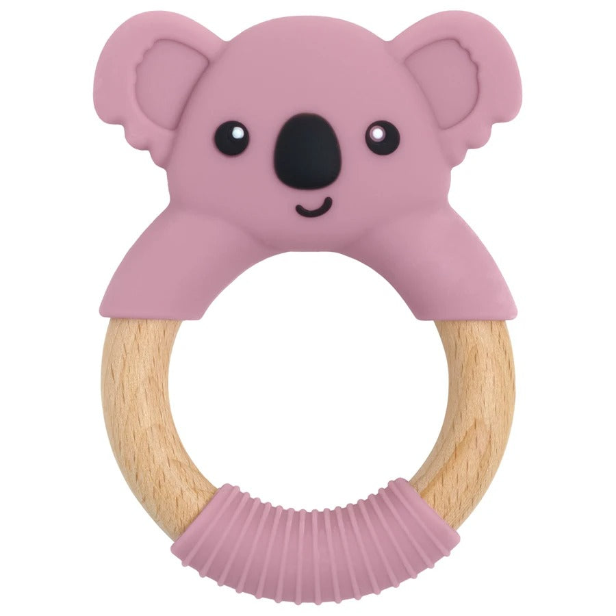 1PC BPA Free Koala Wood Ring Kids Teething Rodent Infant Baby Teether Toys Baby Gym Mobile Rattles Newborn Educational Toys