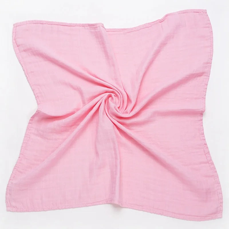 Muslin 70%Bamboo 30%Cotton Baby Blanket Baby Bed Soft Swaddle Newborn Pure Color Feeding Bibs Bandana Burp Cloth Towel Scarf