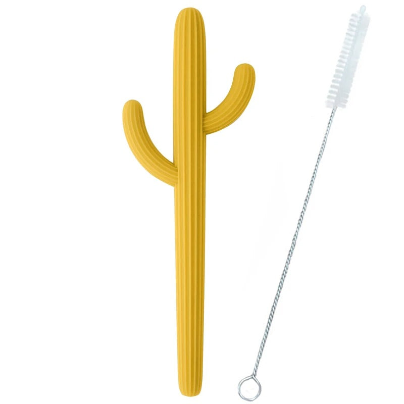 Baby Shower Gifts Silicone Teethers Fidget Toys For Newborns Cactus Shape Straw Teething Infant Chewing Toy Children's Products